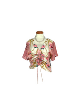 Upcycled silk scarf top( adjustable front)